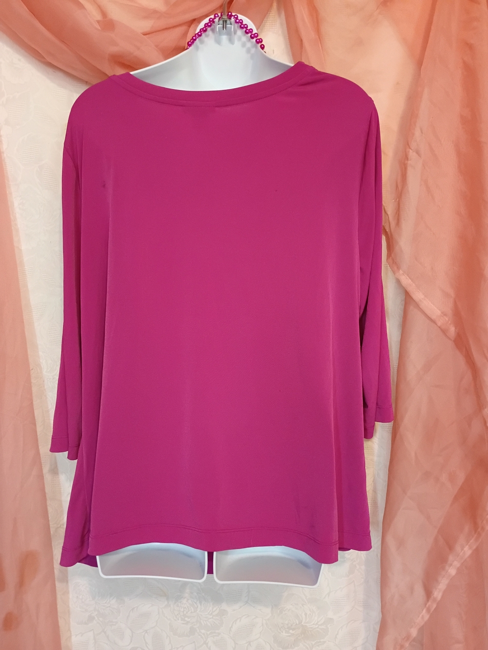 Lane Bryant Magenta Draped Cowl Neck Blouse Az 20W - Picture 4 of 7